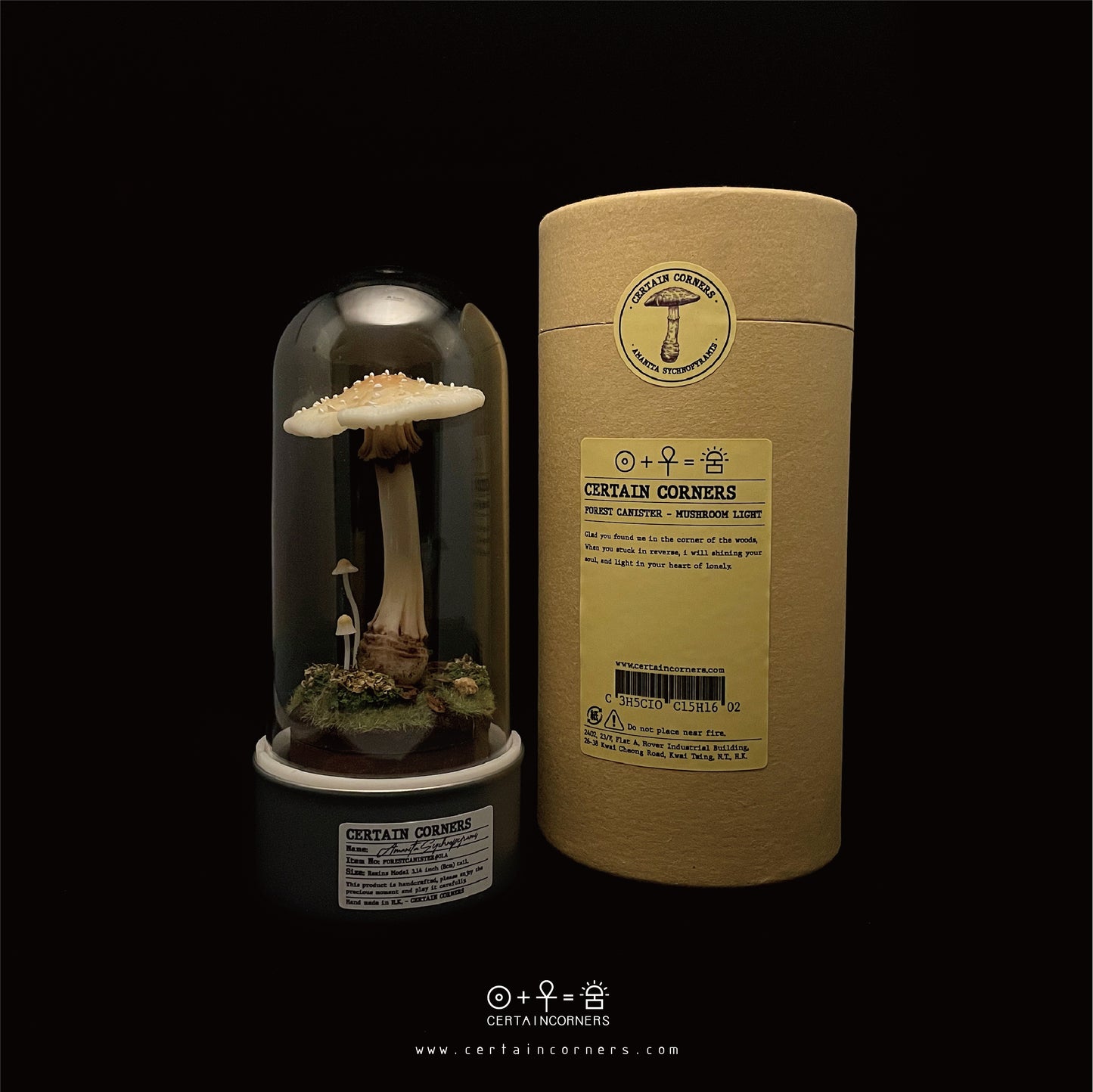 蘑菇雕塑輕觸式可調控小夜燈 - 殘托鵝膏 Forest Canister Lamp - Amanita Sychnopyramis